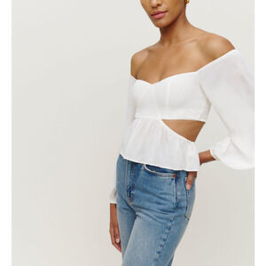 Reformation 'Laraine' White Cut Out Top Size 12